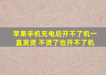 苹果手机充电后开不了机一直发烫 不烫了也开不了机